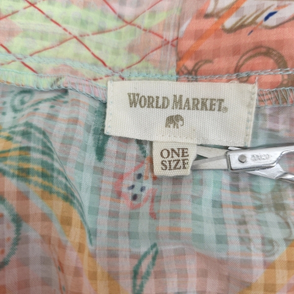 World Market Multi Print Plaid Semi Sheer Kimono OS - Picture 10 of 14